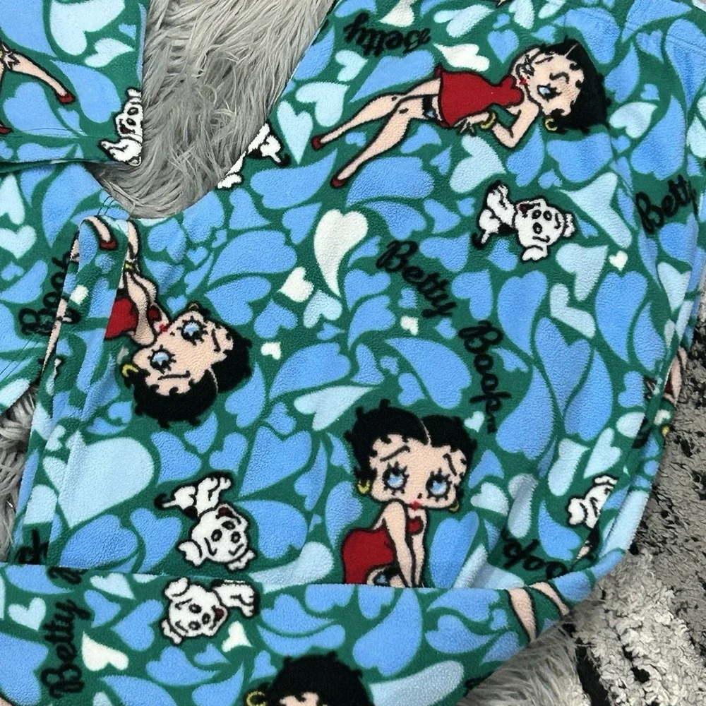 Betty Boop Girls Youth Pajama Set Shirt Lounge Pants Size Extra Large Blue